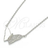 Collares con Dije 04.336.0061.16 Plata Rodinada, Diseño de Mariposa, con Micro Pave Blanca, Pulido, Rodinado (Grosor 01 MM, 16 Pulgadas de Largo)