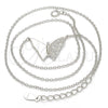 Collares con Dije 04.336.0061.16 Plata Rodinada, Diseño de Mariposa, con Micro Pave Blanca, Pulido, Rodinado (Grosor 01 MM, 16 Pulgadas de Largo)