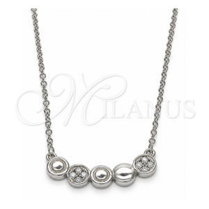 Collares con Dije 04.336.0064.16 Plata Rodinada, con Zirconia Cubica Blanca, Pulido, Rodinado (Grosor 01 MM, 16 Pulgadas de Largo)