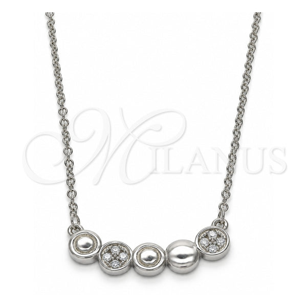 Collares con Dije 04.336.0064.16 Plata Rodinada, con Zirconia Cubica Blanca, Pulido, Rodinado (Grosor 01 MM, 16 Pulgadas de Largo)