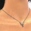 Collares con Dije 04.336.0065.16 Plata Rodinada, Diseño de Angel y Corazón, con Zirconia Cubica Blanca, Pulido, Rodinado (Grosor 01 MM, 16 Pulgadas de Largo)