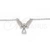 Collares con Dije 04.336.0065.16 Plata Rodinada, Diseño de Angel y Corazón, con Zirconia Cubica Blanca, Pulido, Rodinado (Grosor 01 MM, 16 Pulgadas de Largo)