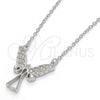 Collares con Dije 04.336.0065.16 Plata Rodinada, Diseño de Angel y Corazón, con Zirconia Cubica Blanca, Pulido, Rodinado (Grosor 01 MM, 16 Pulgadas de Largo)