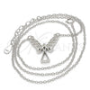 Collares con Dije 04.336.0065.16 Plata Rodinada, Diseño de Angel y Corazón, con Zirconia Cubica Blanca, Pulido, Rodinado (Grosor 01 MM, 16 Pulgadas de Largo)