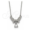 Collares con Dije 04.336.0065.16 Plata Rodinada, Diseño de Angel y Corazón, con Zirconia Cubica Blanca, Pulido, Rodinado (Grosor 01 MM, 16 Pulgadas de Largo)