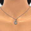 Dije Elegante 05.336.0016 Plata Rodinada, Diseño de Cisne, con Micro Pave Blanca, Pulido, Rodinado