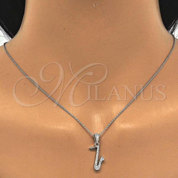 Dije Elegante 05.336.0028 Plata Rodinada, con Zirconia Cubica Blanca, Pulido, Rodinado