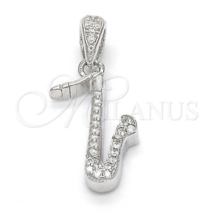 Dije Elegante 05.336.0028 Plata Rodinada, con Zirconia Cubica Blanca, Pulido, Rodinado