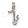 Dije Elegante 05.336.0028 Plata Rodinada, con Zirconia Cubica Blanca, Pulido, Rodinado