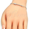 Pulsera Elegante 03.336.0011.07 Plata Rodinada, con Micro Pave Blanca, Pulido, Rodinado (Grosor 01 MM, 7 Pulgadas de Largo)