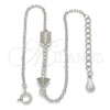 Pulsera Elegante 03.336.0011.07 Plata Rodinada, con Micro Pave Blanca, Pulido, Rodinado (Grosor 01 MM, 7 Pulgadas de Largo)