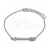 Pulsera Elegante 03.336.0011.07 Plata Rodinada, con Micro Pave Blanca, Pulido, Rodinado (Grosor 01 MM, 7 Pulgadas de Largo)