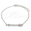Pulsera Elegante 03.336.0011.07 Plata Rodinada, con Micro Pave Blanca, Pulido, Rodinado (Grosor 01 MM, 7 Pulgadas de Largo)