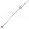 Pulsera Elegante 03.336.0015.07 Plata Rodinada, Diseño de Paperclip, con Micro Pave Blanca, Pulido, Rodinado (Grosor 01 MM, 7 Pulgadas de Largo)