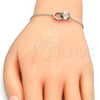 Pulsera Elegante 03.336.0022.07 Plata Rodinada, con Zirconia Cubica Blanca, Pulido, Rodinado (Grosor 01 MM, 7 Pulgadas de Largo)