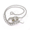 Pulsera Elegante 03.336.0022.07 Plata Rodinada, con Zirconia Cubica Blanca, Pulido, Rodinado (Grosor 01 MM, 7 Pulgadas de Largo)