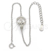 Pulsera Elegante 03.336.0022.07 Plata Rodinada, con Zirconia Cubica Blanca, Pulido, Rodinado (Grosor 01 MM, 7 Pulgadas de Largo)