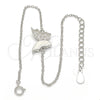 Pulsera Elegante 03.336.0023.08 Plata Rodinada, Diseño de Mariposa, con Micro Pave Blanca, Pulido, Rodinado (Grosor 01 MM, 8 Pulgadas de Largo)