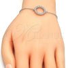 Pulsera Elegante 03.336.0024.07 Plata Rodinada, con Zirconia Cubica Blanca, Pulido, Rodinado (Grosor 01 MM, 7 Pulgadas de Largo)