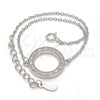 Pulsera Elegante 03.336.0024.07 Plata Rodinada, con Zirconia Cubica Blanca, Pulido, Rodinado (Grosor 01 MM, 7 Pulgadas de Largo)
