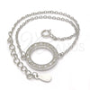Pulsera Elegante 03.336.0024.07 Plata Rodinada, con Blanca Zirconia Cubica, Pulido, Rodinado (01 MM Thickness, 7 Inches Length)