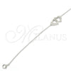 Pulsera Elegante 03.336.0025.07 Plata Rodinada, Diseño de Corazón, con Micro Pave Blanca, Pulido, Rodinado (Grosor 01 MM, 7 Pulgadas de Largo)