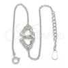 Pulsera Elegante 03.336.0025.07 Plata Rodinada, Diseño de Corazón, con Micro Pave Blanca, Pulido, Rodinado (Grosor 01 MM, 7 Pulgadas de Largo)