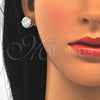 Arete Dormilona 02.284.0013 Oro Laminado, con Blanca Zirconia Cubica, Pulido, Tono Dorado