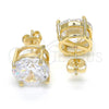 Arete Dormilona 02.284.0013 Oro Laminado, con Blanca Zirconia Cubica, Pulido, Tono Dorado