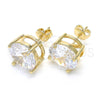 Arete Dormilona 02.284.0013 Oro Laminado, con Blanca Zirconia Cubica, Pulido, Tono Dorado