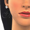 Arete Dormilona 02.284.0015 Oro Laminado, con Zirconia Cubica Blanca, Pulido, Tono Dorado