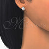 Arete Dormilona 02.284.0015 Oro Laminado, con Zirconia Cubica Blanca, Pulido, Tono Dorado