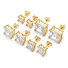 Arete Dormilona 02.284.0015 Oro Laminado, con Zirconia Cubica Blanca, Pulido, Tono Dorado