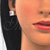 Arete Dormilona 02.284.0016 Oro Laminado, con Blanca Zirconia Cubica, Pulido, Tono Dorado