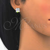Arete Dormilona 02.284.0016 Oro Laminado, con Blanca Zirconia Cubica, Pulido, Tono Dorado