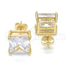 Arete Dormilona 02.284.0016 Oro Laminado, con Blanca Zirconia Cubica, Pulido, Tono Dorado