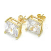 Arete Dormilona 02.284.0016 Oro Laminado, con Blanca Zirconia Cubica, Pulido, Tono Dorado