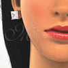 Arete Dormilona 02.284.0017 Oro Laminado, con Blanca Zirconia Cubica, Pulido, Tono Dorado