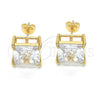 Arete Dormilona 02.284.0017 Oro Laminado, con Blanca Zirconia Cubica, Pulido, Tono Dorado