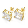 Arete Dormilona 02.284.0017 Oro Laminado, con Blanca Zirconia Cubica, Pulido, Tono Dorado