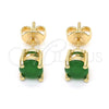 Arete Dormilona 02.284.0010.5 Oro Laminado, con Fern Green Zirconia Cubica, Pulido, Tono Dorado