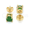 Arete Dormilona 02.284.0010.5 Oro Laminado, con Fern Green Zirconia Cubica, Pulido, Tono Dorado