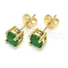 Arete Dormilona 02.284.0010.5 Oro Laminado, con Fern Green Zirconia Cubica, Pulido, Tono Dorado