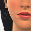 Arete Dormilona 02.284.0010.7 Oro Laminado, con Zirconia Cubica Champan, Pulido, Tono Dorado