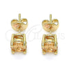 Arete Dormilona 02.284.0010.7 Oro Laminado, con Zirconia Cubica Champan, Pulido, Tono Dorado