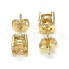 Arete Dormilona 02.284.0010.7 Oro Laminado, con Zirconia Cubica Champan, Pulido, Tono Dorado