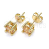 Arete Dormilona 02.284.0010.7 Oro Laminado, con Zirconia Cubica Champan, Pulido, Tono Dorado