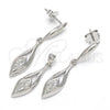 Juego de Arete y Dije de Adulto 10.337.0001 Plata Rodinada, con Micro Pave Blanca, Pulido, Rodinado
