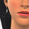 Juego de Arete y Dije de Adulto 10.337.0003 Plata Rodinada, Diseño de Oja, Pulido, Rodinado
