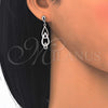 Arete Largo 02.337.0002 Plata Rodinada, Diseño de Gota, con Zirconia Cubica Blanca, Pulido, Rodinado